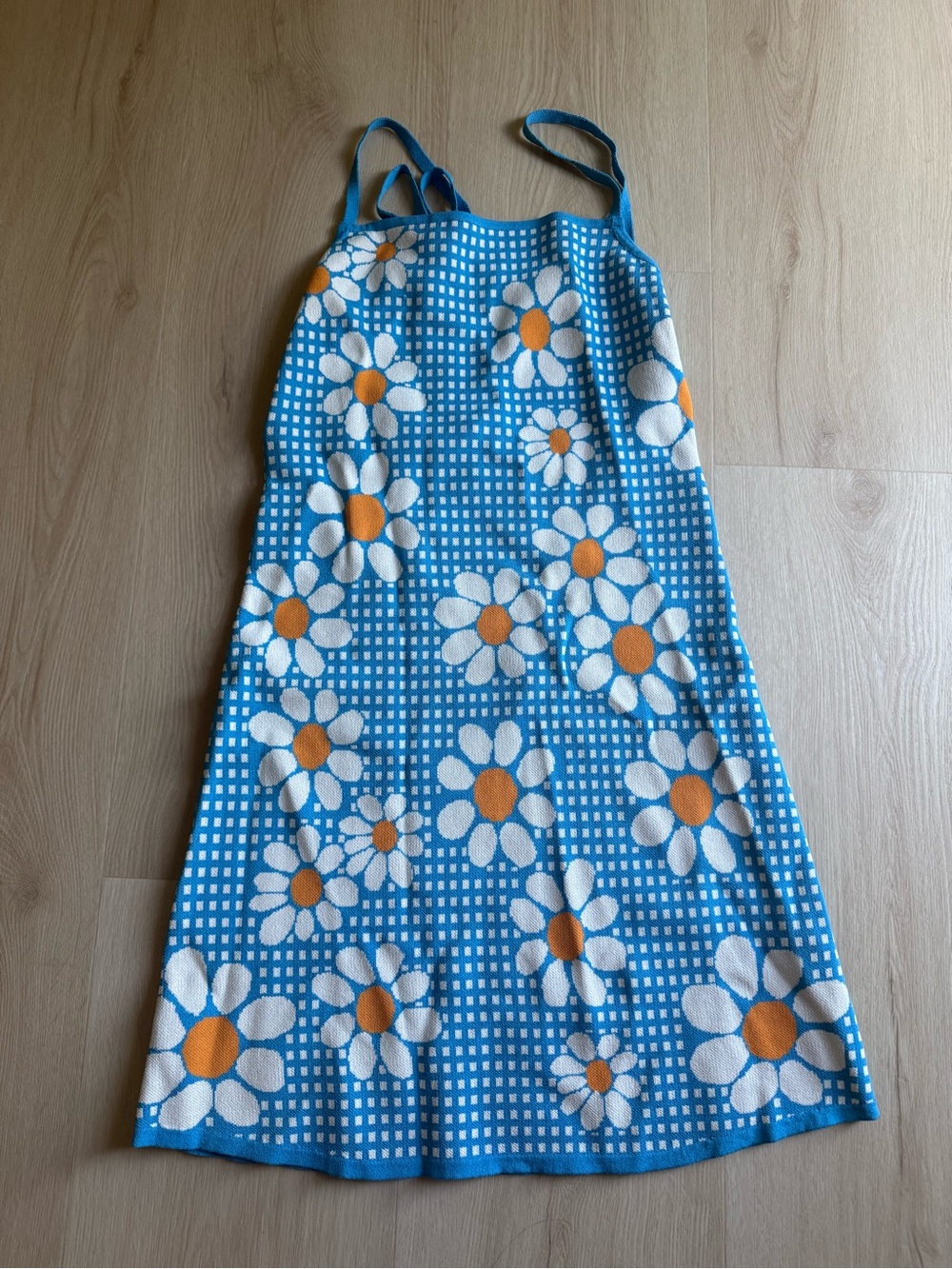 Zara Blue Daisy Knit Dress size M